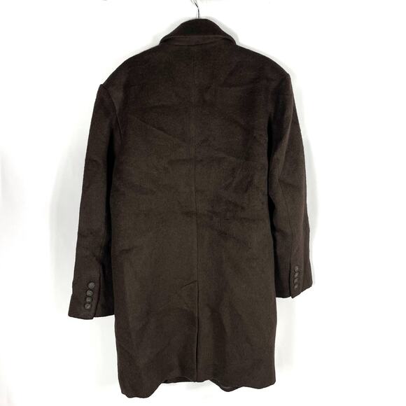 L'Academie Athena Coat Brown Button Front Oversized Collared Fuzzy Sz S - Picture 9 of 12